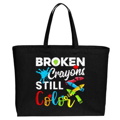 Broken Crayons Still Color Cotton Canvas Jumbo Tote