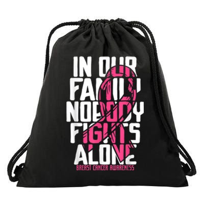 Breast Cancer Support Pink Family Breast Cancer Awareness  Drawstring Bag