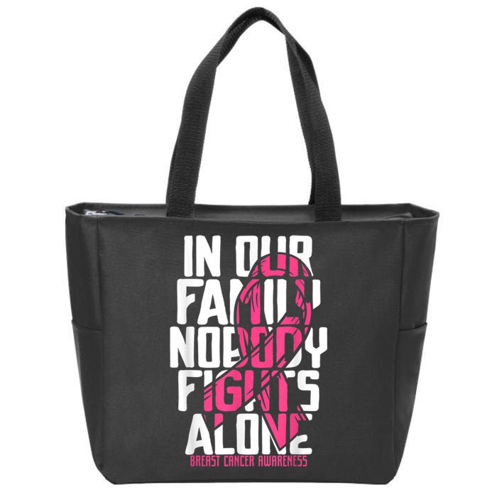 Breast Cancer Support Pink Family Breast Cancer Awareness  Zip Tote Bag