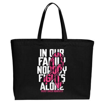 Breast Cancer Support Pink Family Breast Cancer Awareness  Cotton Canvas Jumbo Tote