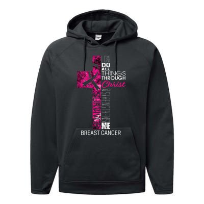 Breast Cancer Survivor Gifts Christian Pink Ribbon Mom Performance Fleece Hoodie