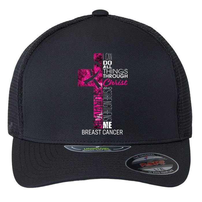 Breast Cancer Survivor Gifts Christian Pink Ribbon Mom Flexfit Unipanel Trucker Cap