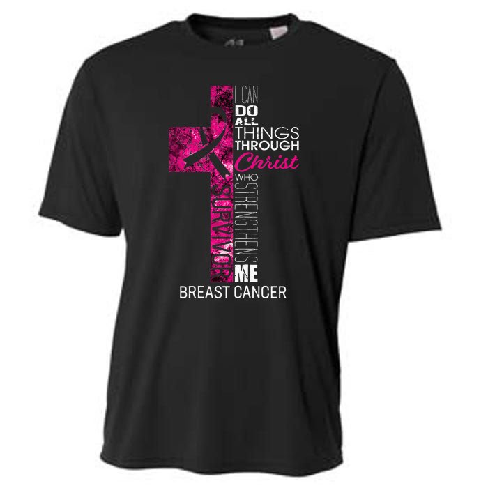 Breast Cancer Survivor Gifts Christian Pink Ribbon Mom Cooling Performance Crew T-Shirt