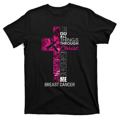 Breast Cancer Survivor Gifts Christian Pink Ribbon Mom T-Shirt