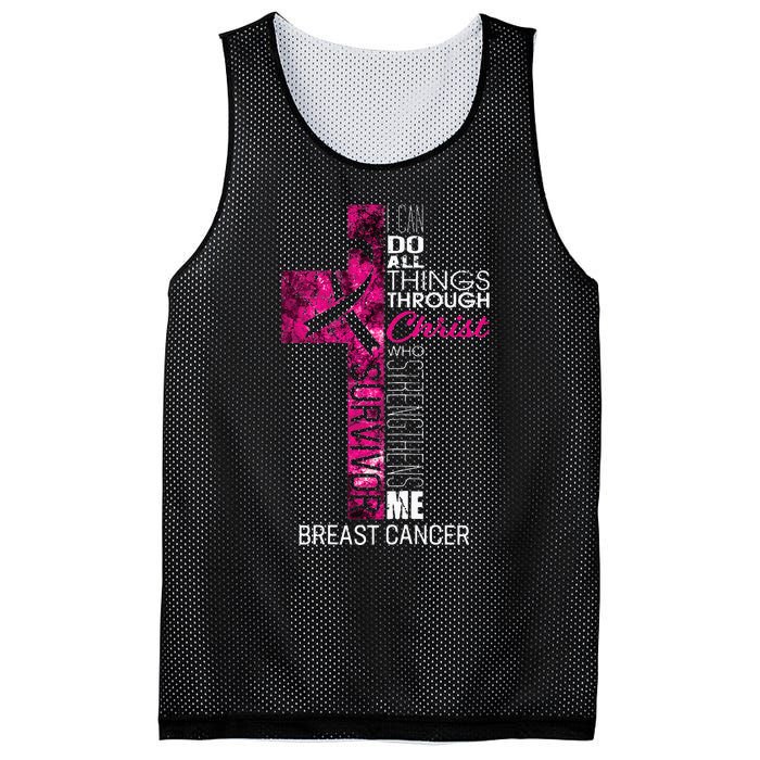 Breast Cancer Survivor Gifts Christian Pink Ribbon Mom Mesh Reversible Basketball Jersey Tank