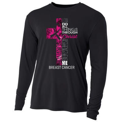 Breast Cancer Survivor Gifts Christian Pink Ribbon Mom Cooling Performance Long Sleeve Crew