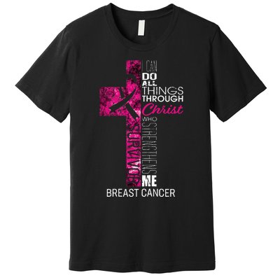 Breast Cancer Survivor Gifts Christian Pink Ribbon Mom Premium T-Shirt