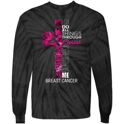 Breast Cancer Survivor Gifts Christian Pink Ribbon Mom Tie-Dye Long Sleeve Shirt