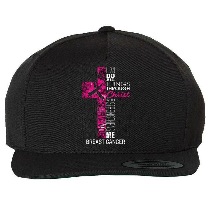 Breast Cancer Survivor Gifts Christian Pink Ribbon Mom Wool Snapback Cap