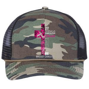 Breast Cancer Survivor Gifts Christian Pink Ribbon Mom Retro Rope Trucker Hat Cap