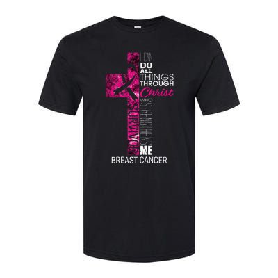 Breast Cancer Survivor Gifts Christian Pink Ribbon Mom Softstyle CVC T-Shirt