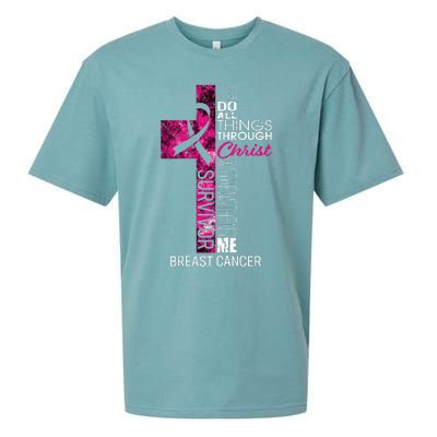 Breast Cancer Survivor Gifts Christian Pink Ribbon Mom Sueded Cloud Jersey T-Shirt