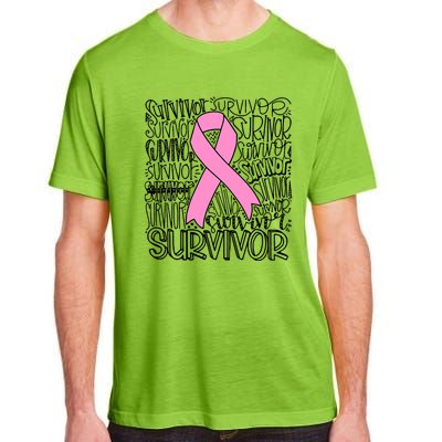 Breast Cancer Survivor Fighter Pink Ribbon Strong Adult ChromaSoft Performance T-Shirt