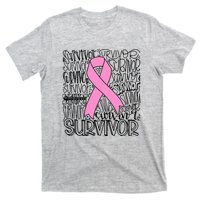 Breast Cancer Survivor Fighter Pink Ribbon Strong T-Shirt