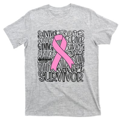 Breast Cancer Survivor Fighter Pink Ribbon Strong T-Shirt