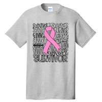 Breast Cancer Survivor Fighter Pink Ribbon Strong Tall T-Shirt