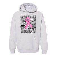 Breast Cancer Survivor Fighter Pink Ribbon Strong Premium Hoodie