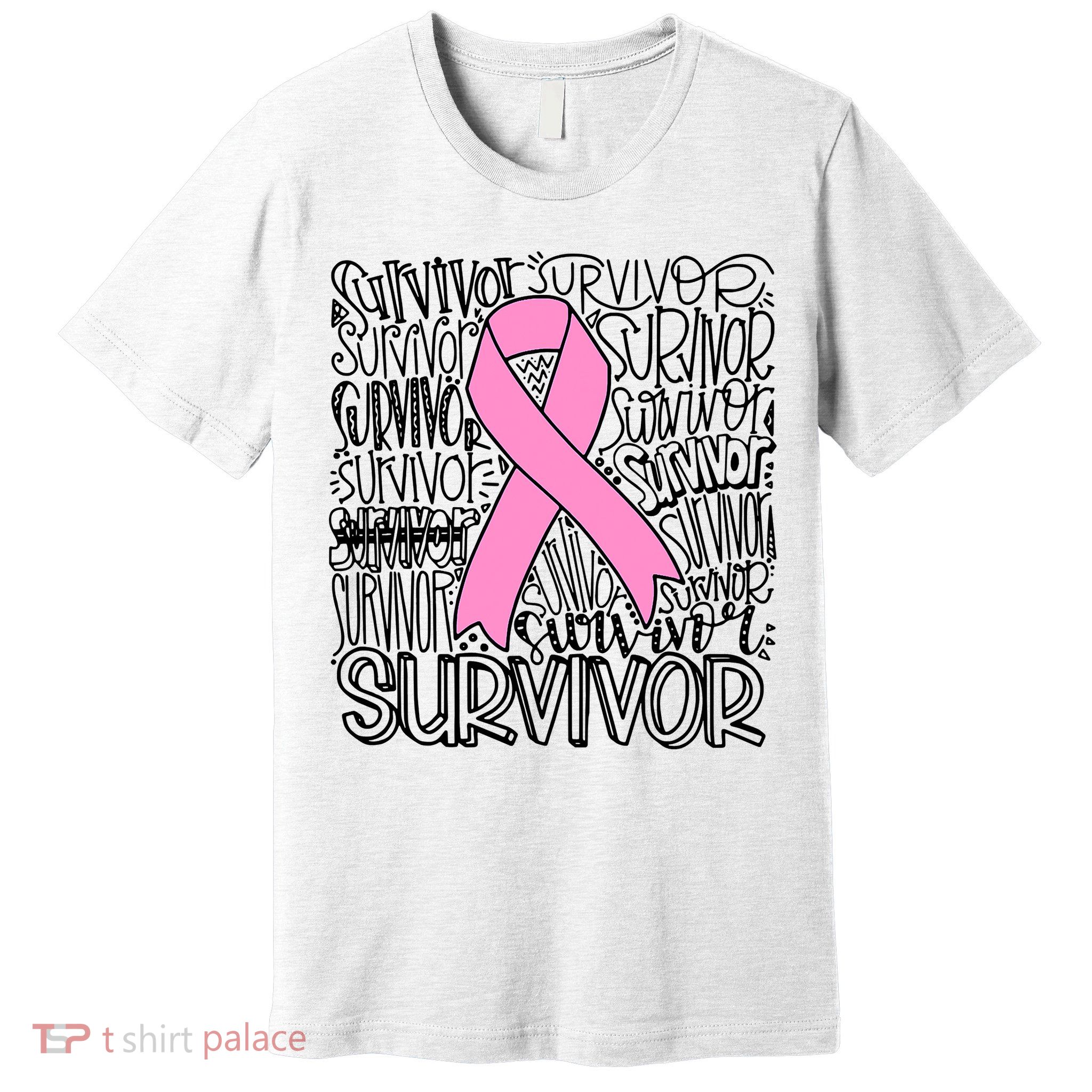 Breast Cancer Survivor Fighter Pink Ribbon Strong Premium T-Shirt