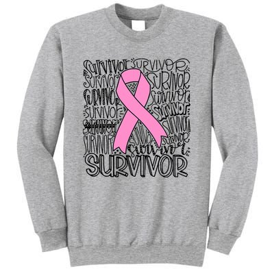 Breast Cancer Survivor Fighter Pink Ribbon Strong Sweatshirt