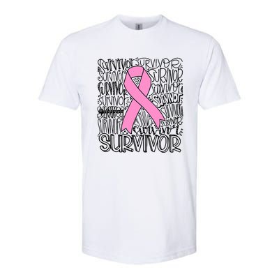 Breast Cancer Survivor Fighter Pink Ribbon Strong Softstyle CVC T-Shirt