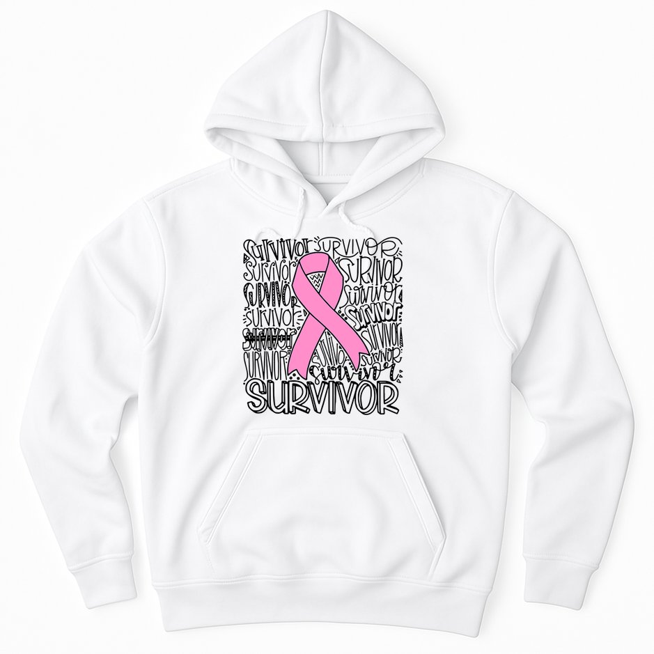 Breast Cancer Survivor Fighter Pink Ribbon Strong Hoodie