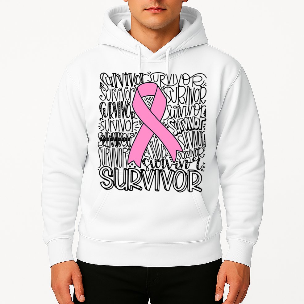 Breast Cancer Survivor Fighter Pink Ribbon Strong Hoodie