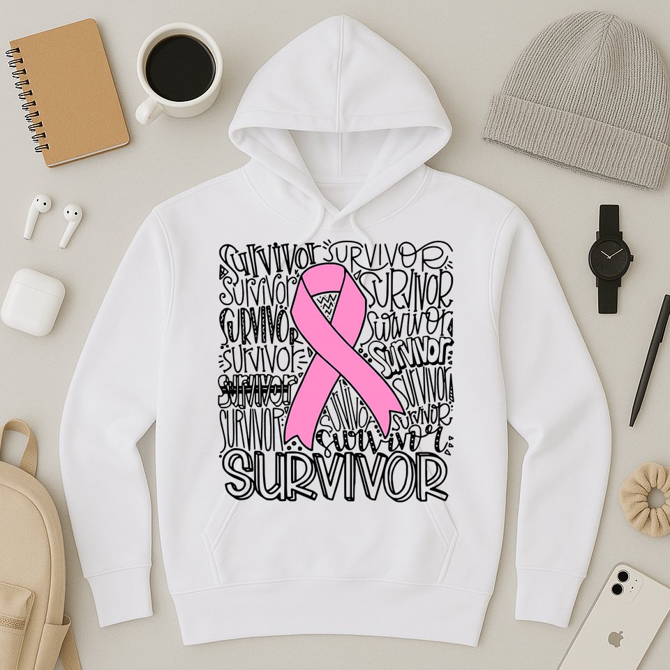 Breast Cancer Survivor Fighter Pink Ribbon Strong Hoodie