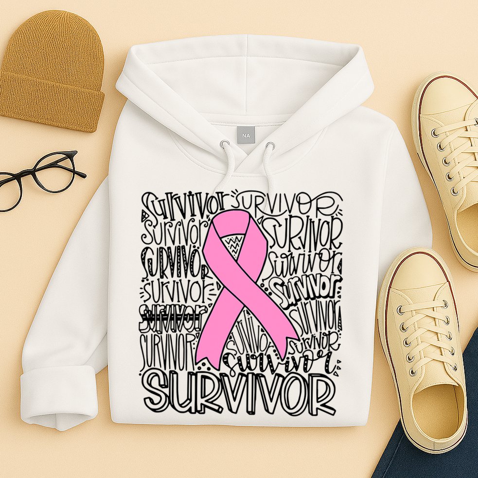 Breast Cancer Survivor Fighter Pink Ribbon Strong Hoodie