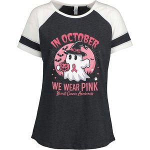 Breast Cancer Shirts Women Halloween In October We Wear P.Ink Gift Enza Ladies Jersey Colorblock Tee