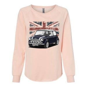 British Classic Sports Mini Car With Flag Womens California Wash Sweatshirt