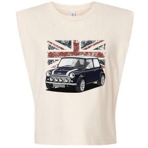 British Classic Sports Mini Car With Flag Garment-Dyed Women's Muscle Tee