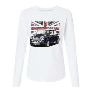 British Classic Sports Mini Car With Flag Womens Cotton Relaxed Long Sleeve T-Shirt