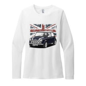 British Classic Sports Mini Car With Flag Womens CVC Long Sleeve Shirt