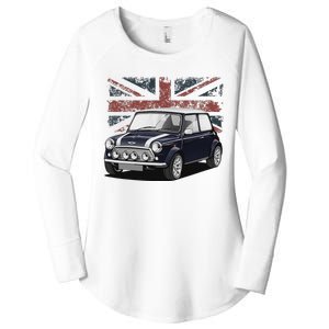 British Classic Sports Mini Car With Flag Women's Perfect Tri Tunic Long Sleeve Shirt