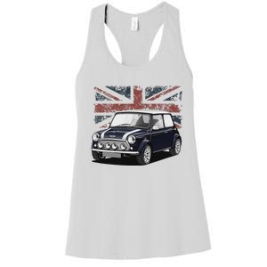 British Classic Sports Mini Car With Flag Women's Racerback Tank