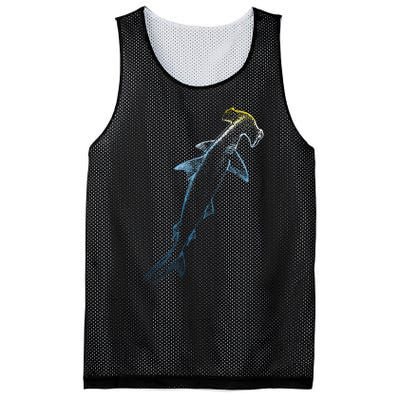 Beautiful Colors Swimming Hammerhead Shark Lovers Mesh Reversible Basketball Jersey Tank