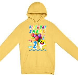 Baby Cute Shark Birthday Boy 2 Year Old Premium Pullover Hoodie