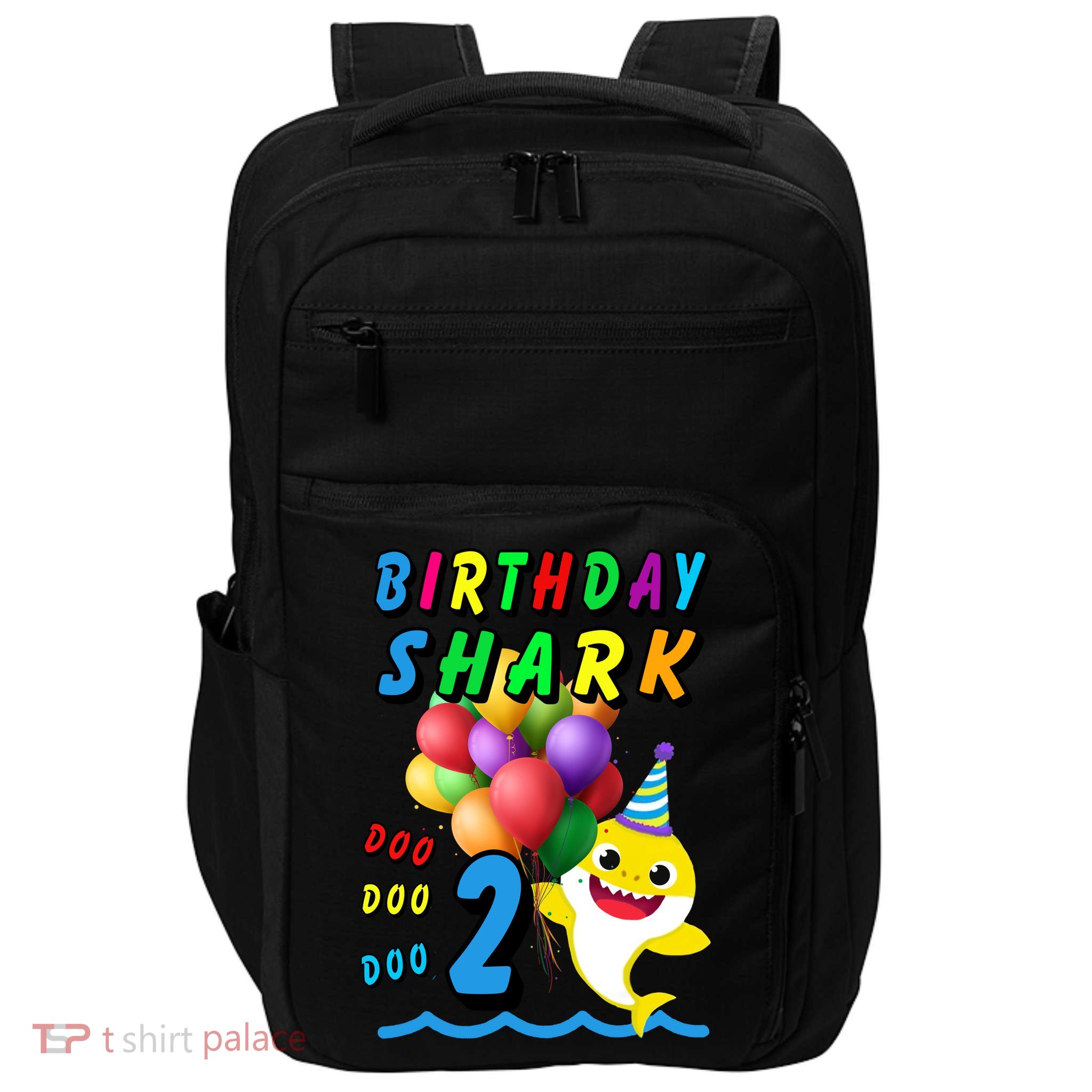 Baby Cute Shark Birthday Boy 2 Year Old Impact Tech Backpack