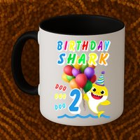 Baby Cute Shark Birthday Boy 2 Year Old Mug