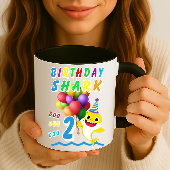 Baby Cute Shark Birthday Boy 2 Year Old Mug