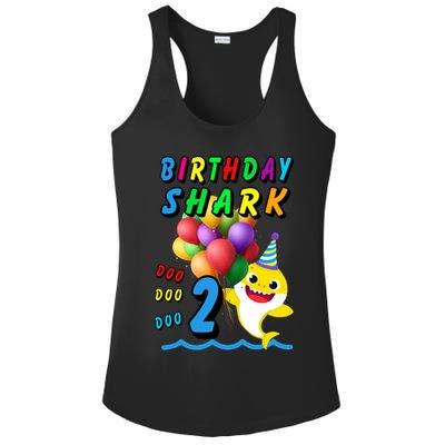 Baby Cute Shark Birthday Boy 2 Year Old Ladies PosiCharge Competitor Racerback Tank