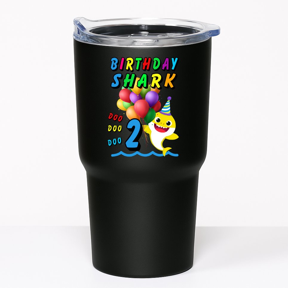 Baby Cute Shark Birthday Boy 2 Year Old Tumbler
