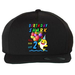 Baby Cute Shark Birthday Boy 2 Year Old Wool Snapback Cap