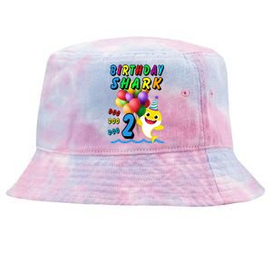 Baby Cute Shark Birthday Boy 2 Year Old Tie-Dyed Bucket Hat