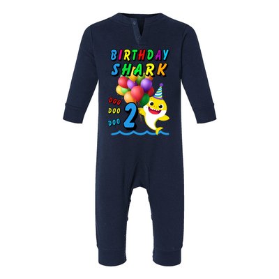 Baby Cute Shark Birthday Boy 2 Year Old Infant Fleece One Piece