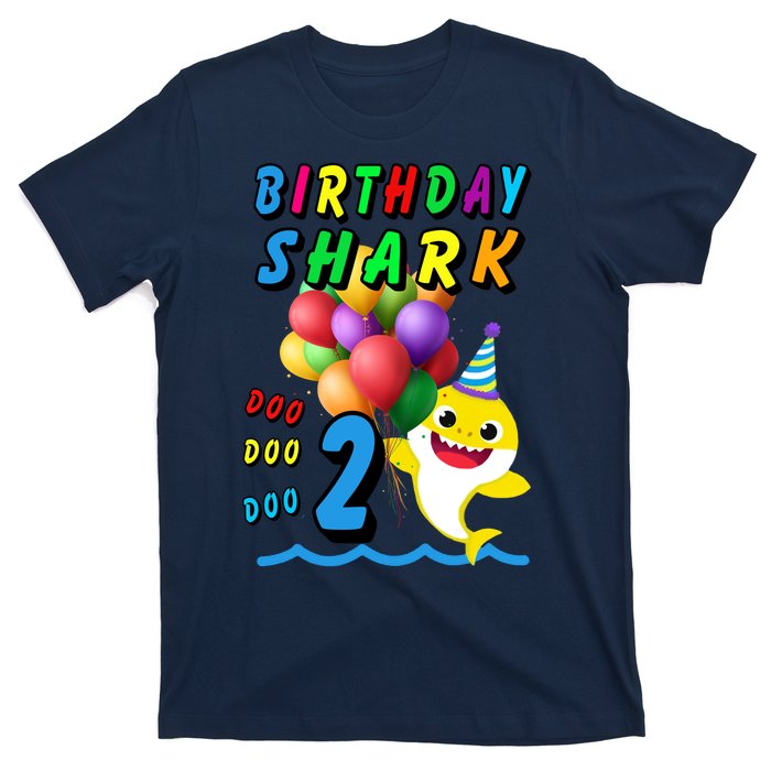 Baby Cute Shark Birthday Boy 2 Year Old T-Shirt