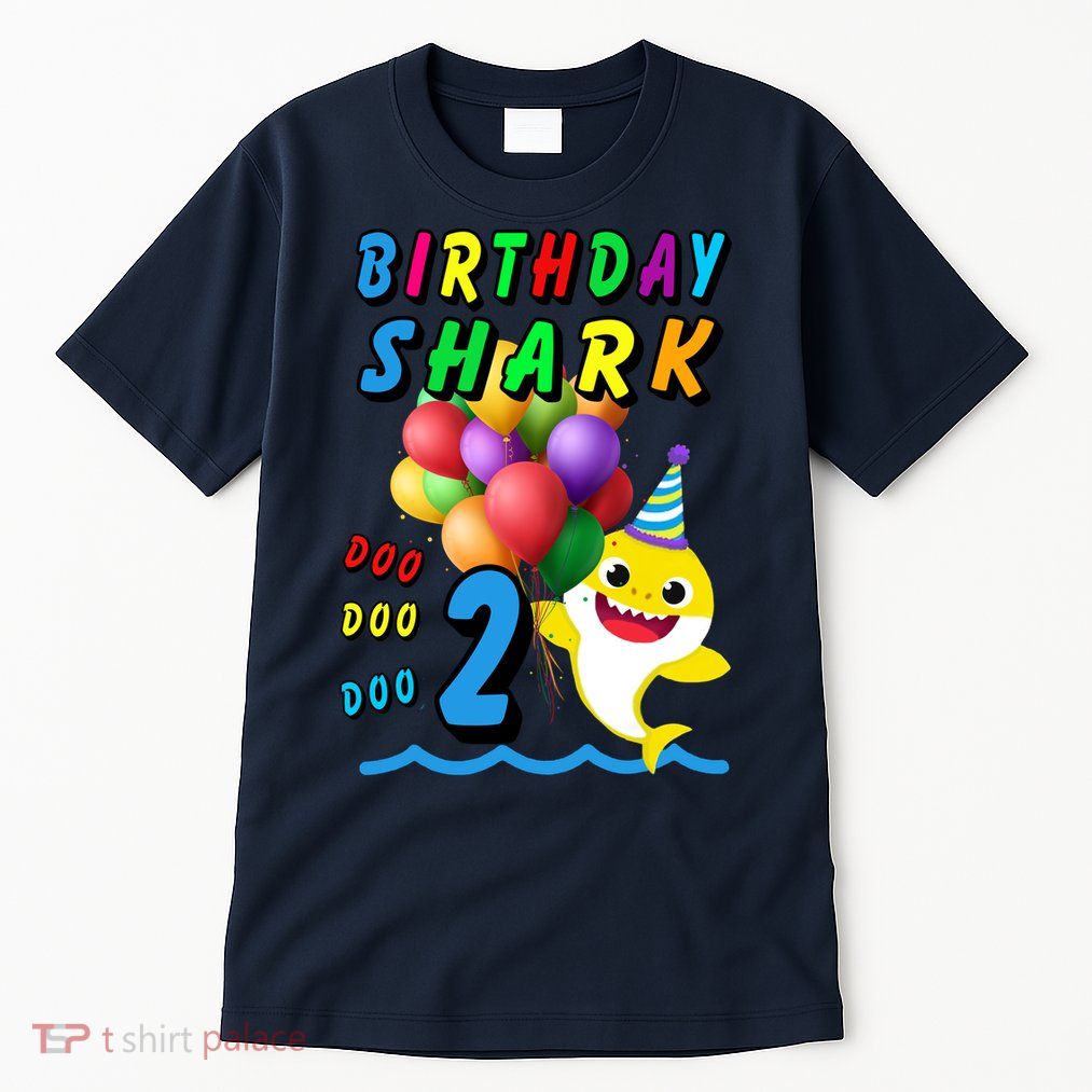 Baby Cute Shark Birthday Boy 2 Year Old Tall T-Shirt