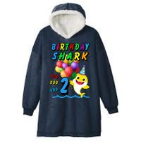 Baby Cute Shark Birthday Boy 2 Year Old Hooded Wearable Blanket