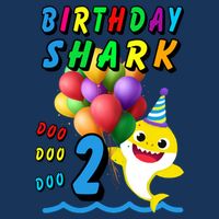 Baby Cute Shark Birthday Boy 2 Year Old Button