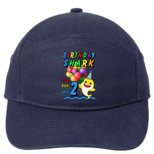 Baby Cute Shark Birthday Boy 2 Year Old 7-Panel Snapback Hat